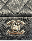 Chanel Classic Mini Flap Bag in Black Pebbled Leather