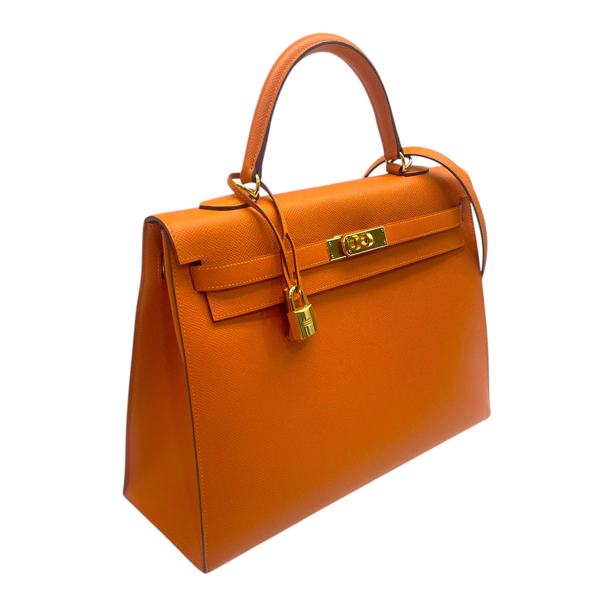Hermes Kelly 32 Orange Epsom GHW Bag