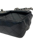 Chanel Classic Mini Flap Bag in Black Pebbled Leather