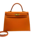 Hermes Kelly 32 Orange Epsom GHW Bag