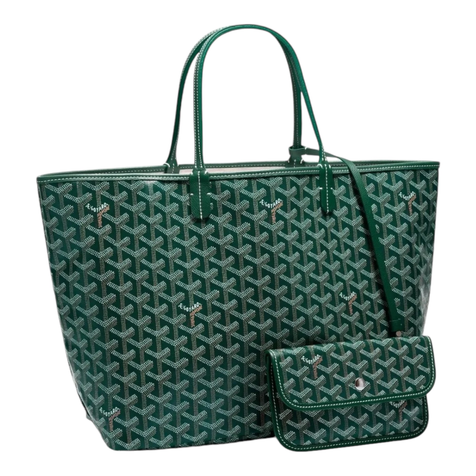 Goyard St Louis PM Goyardine Green Tote Bag