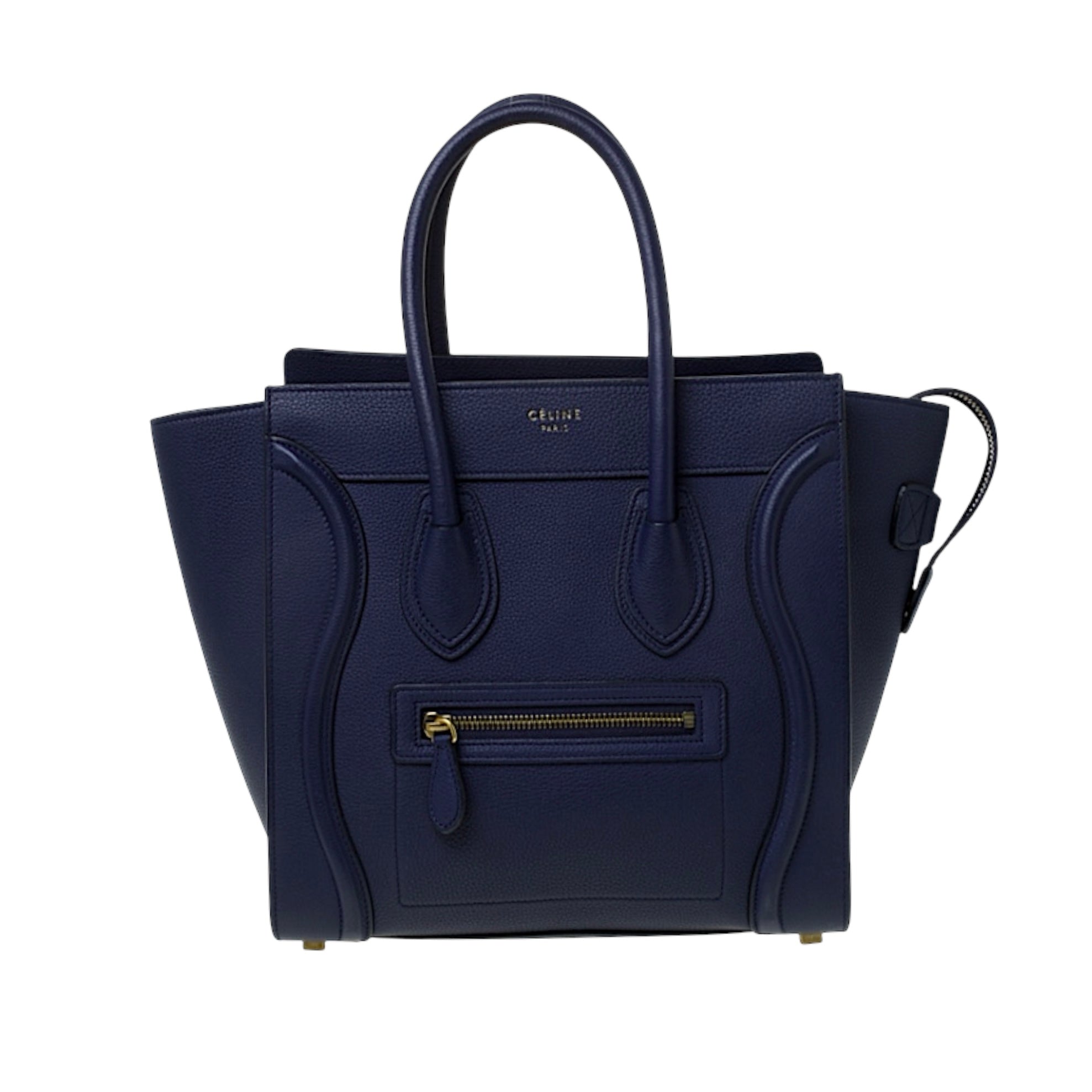 Celine Micro Luggage in Dark Blue Leather