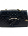 Gucci Black Guccissima Leather Emily Chain Shoulder Bag