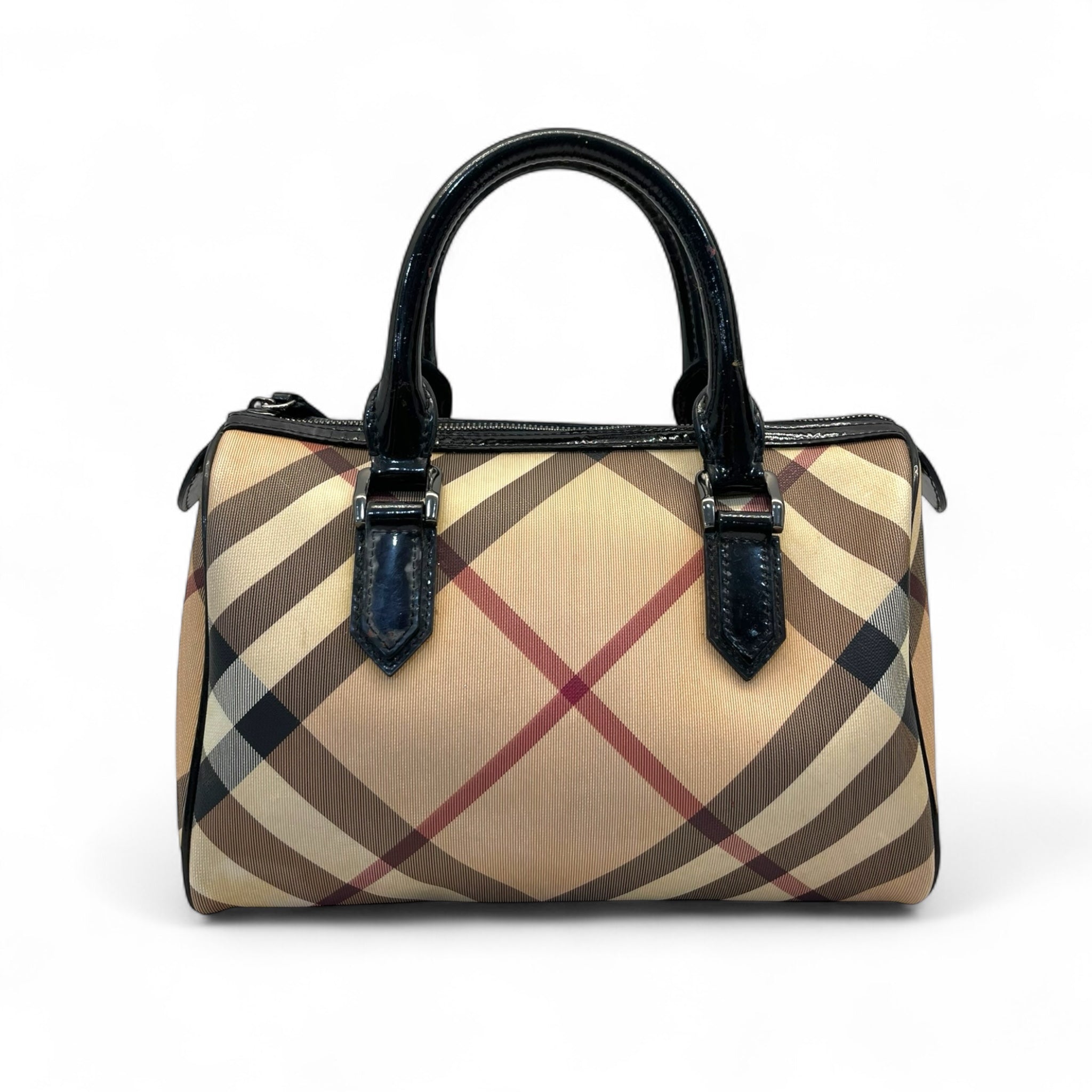 Burberry Beige Nova Check PVC Chester Boston Bag