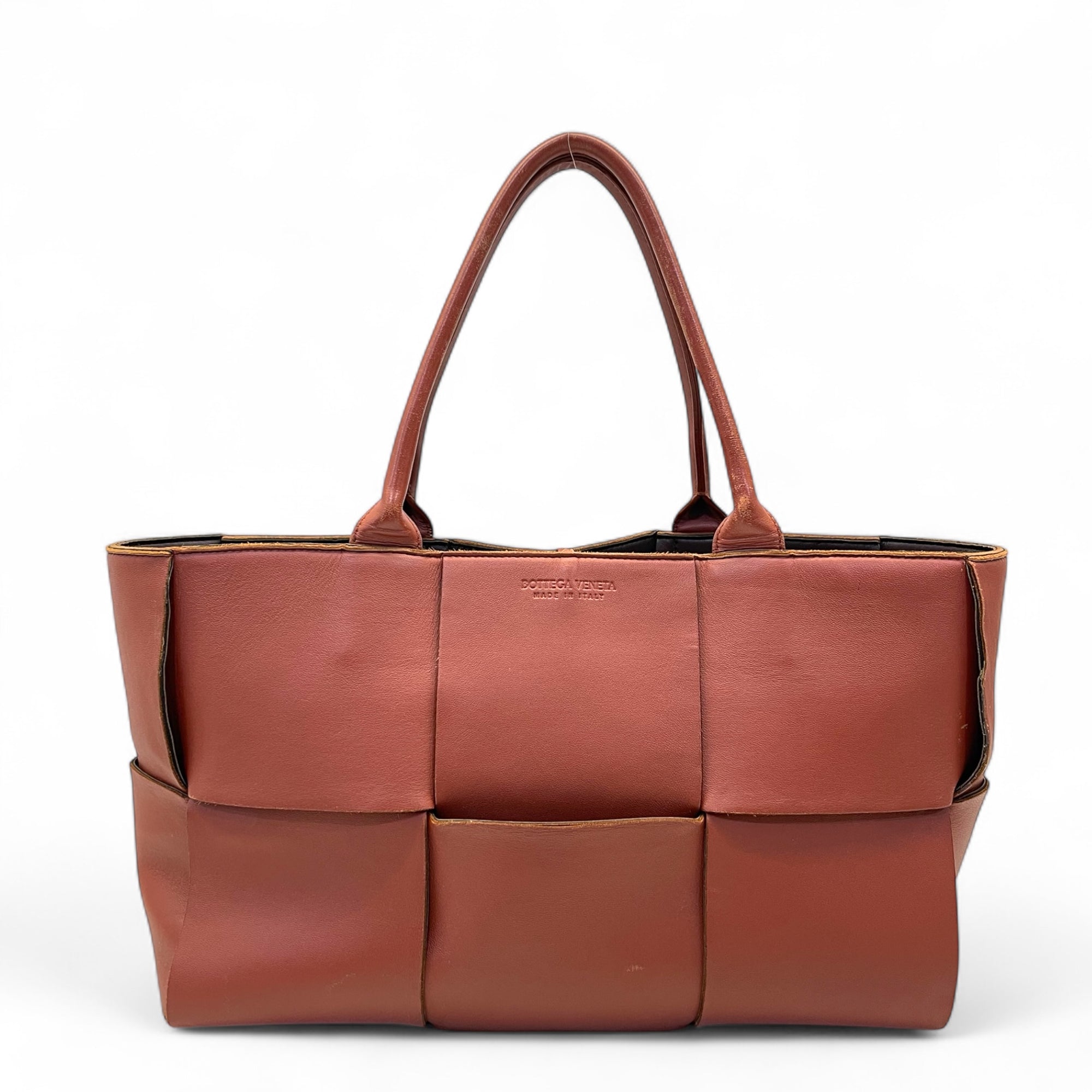Bottega Veneta Rust Brown Leather Arco Tote Bag