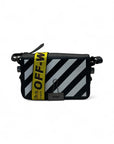 Off-White Black/White Diagonal Striped Leather Baby Flap Crossbody Bag