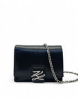 Karl Lagerfeld Black Leather Shoulder Bag