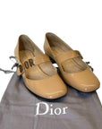 Christian Dior Beige Patent Leather Baby-D Bellet Pumps Size - 37