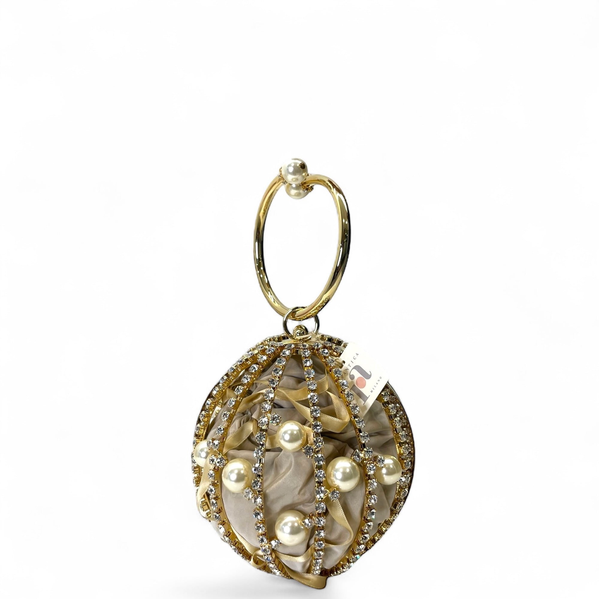 Rosantica Chloe Crystal Pearl Wristlet