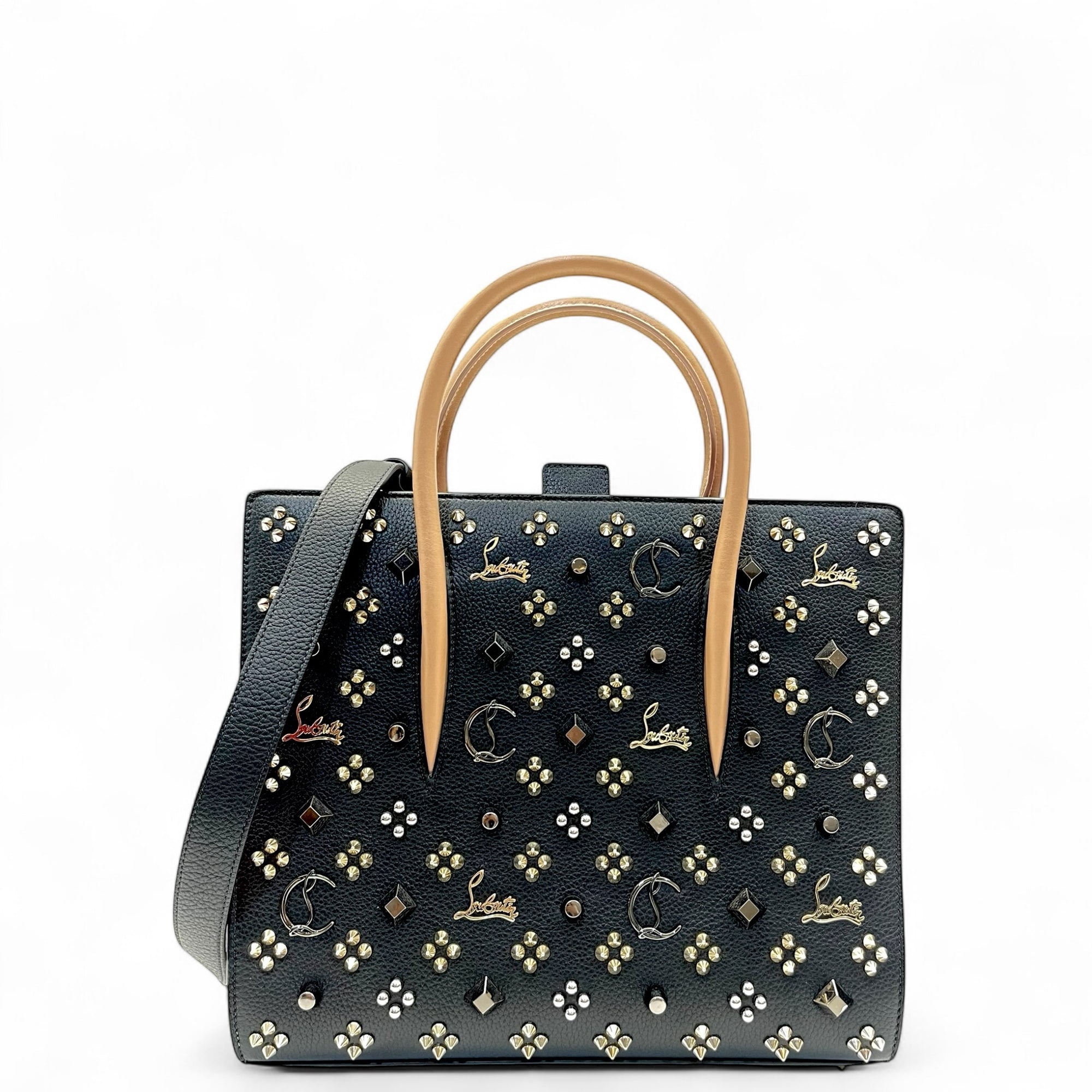 Christian Louboutin Tri-Color Studded Leather Paloma Tote Bag