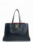 Louis Vuitton Lockme Shopper Black Leather Tote Bag
