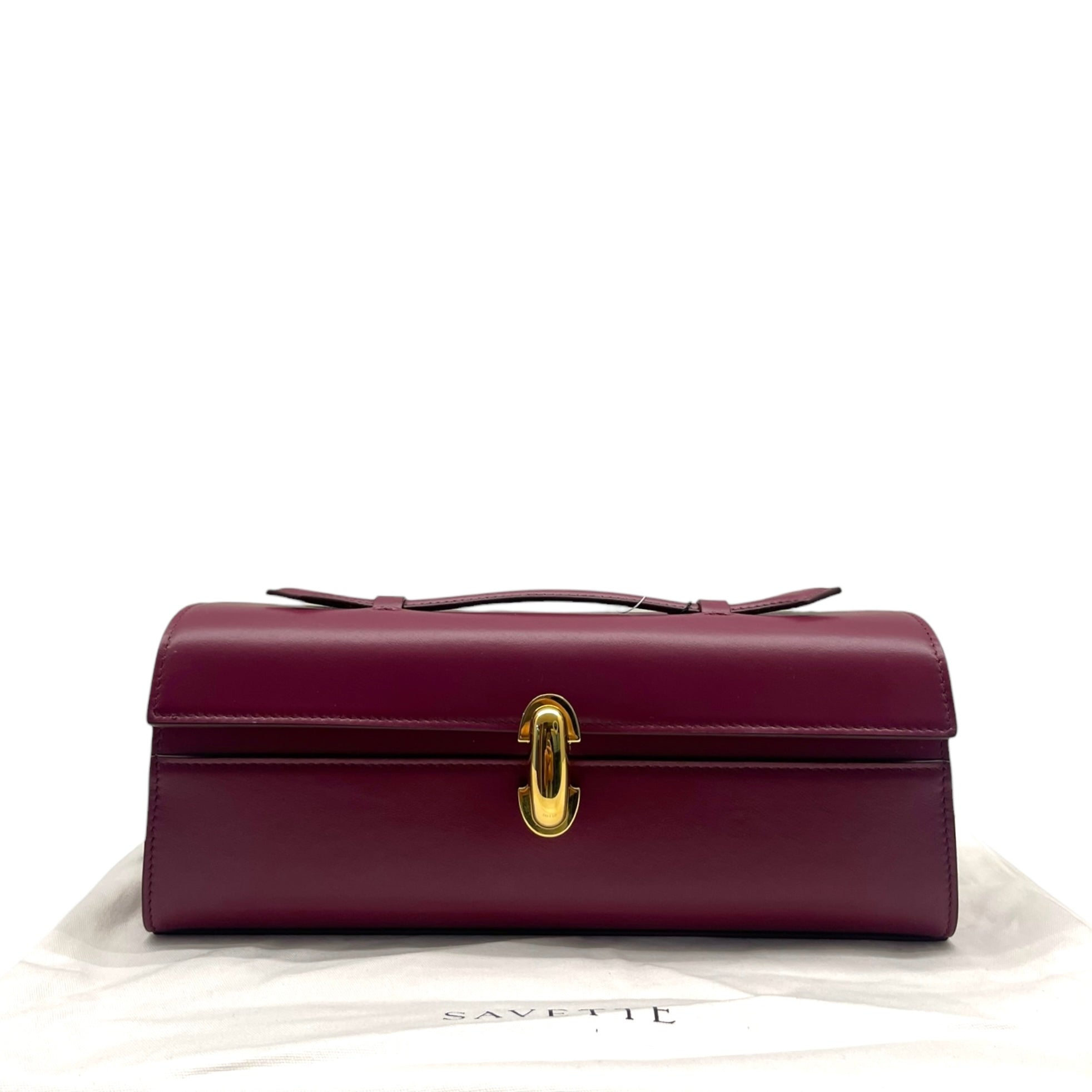 Savette Slim Symmetry Tote Plum Leather