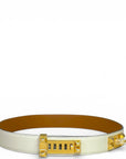 Hermès Collier de Chien 32 Belt White Epsom GHW 75 cm