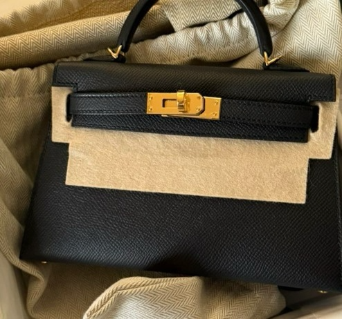 Hermès Mini Kelly 20 Black Epsom GHW (K20)