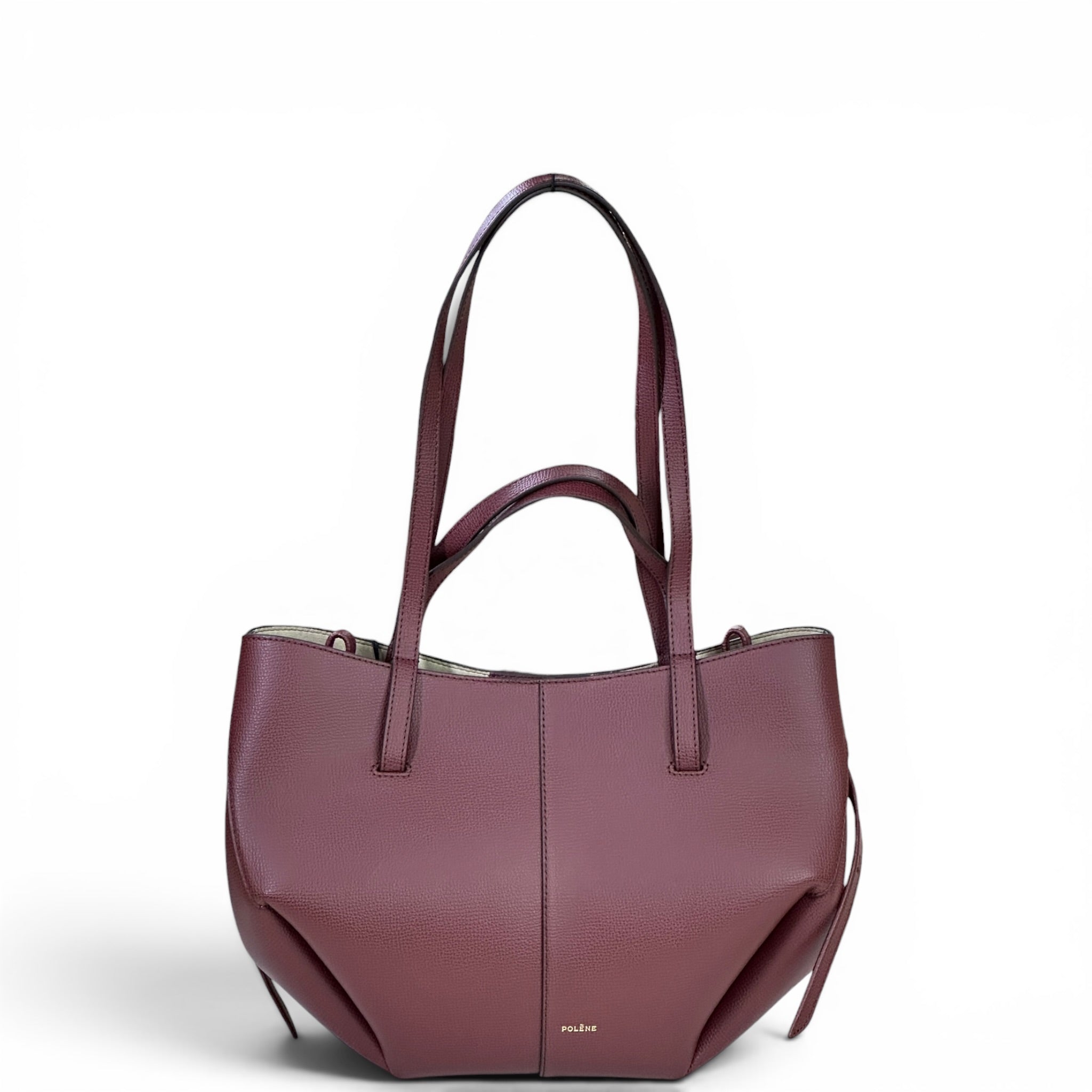 Polene Cyme Mini Black Cherry Textured Leather