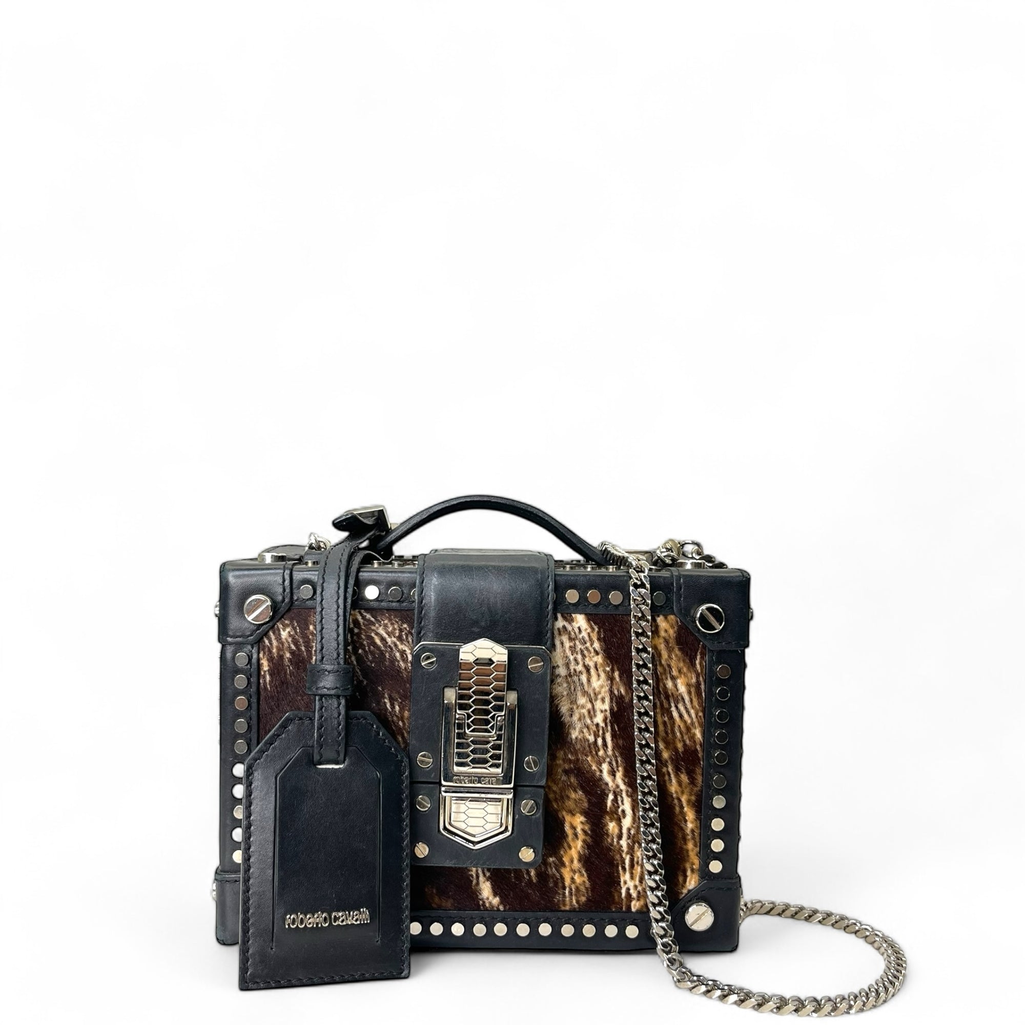 Roberto Cavalli Box Clutch with Chain Sling