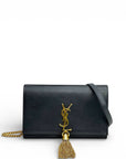Saint Laurent Kate Tassel Clutch Black Leather