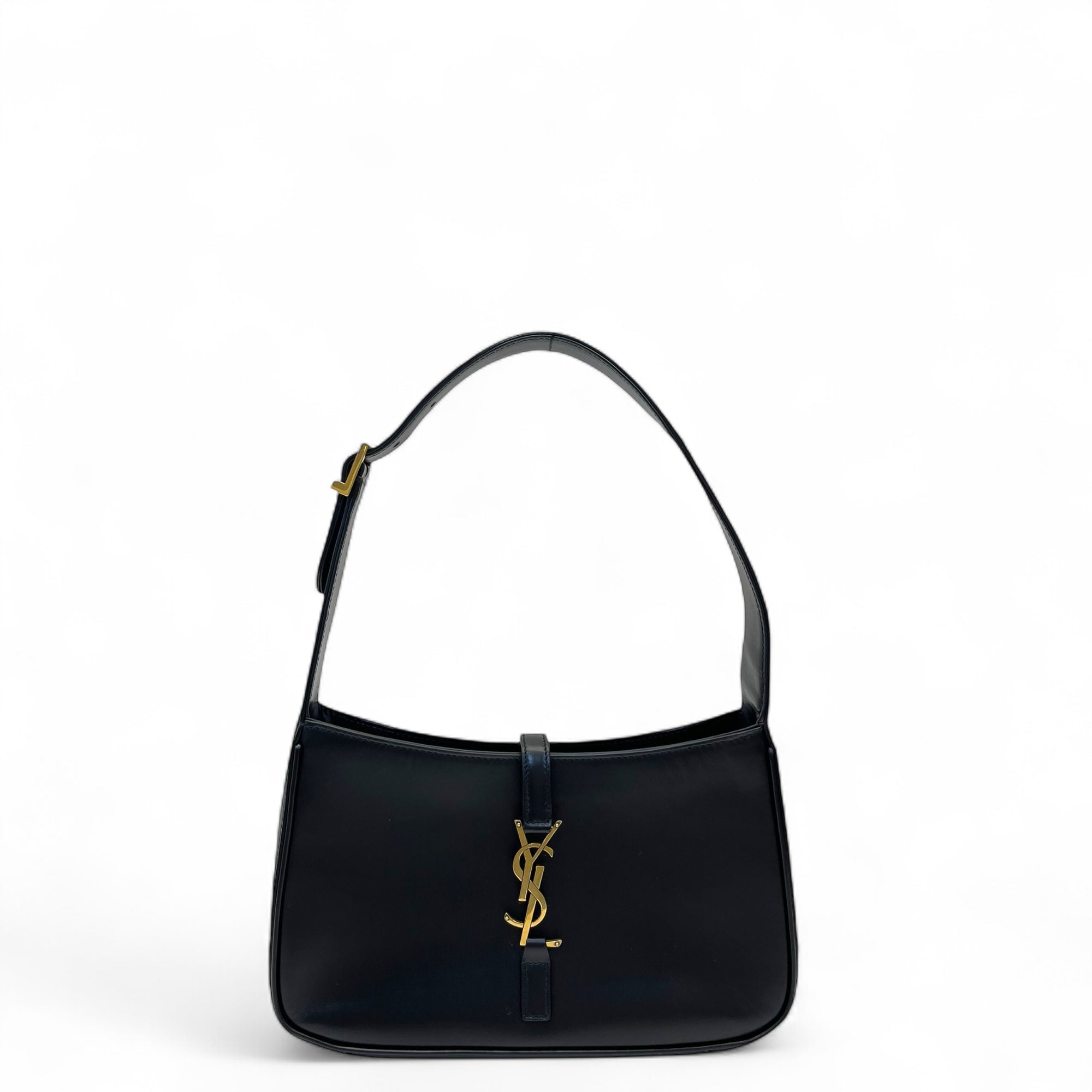 Saint Laurent Le 5 à 7 Black Smooth Leather Hobo Bag