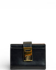 Salvatore Ferragamo Hug Card Holder Black Calf Leather