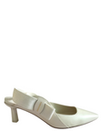 Salvatore Ferragamo White Leather Slingback Heels EU 35.5