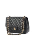 Caviar Quilted Jumbo Double Flap Black