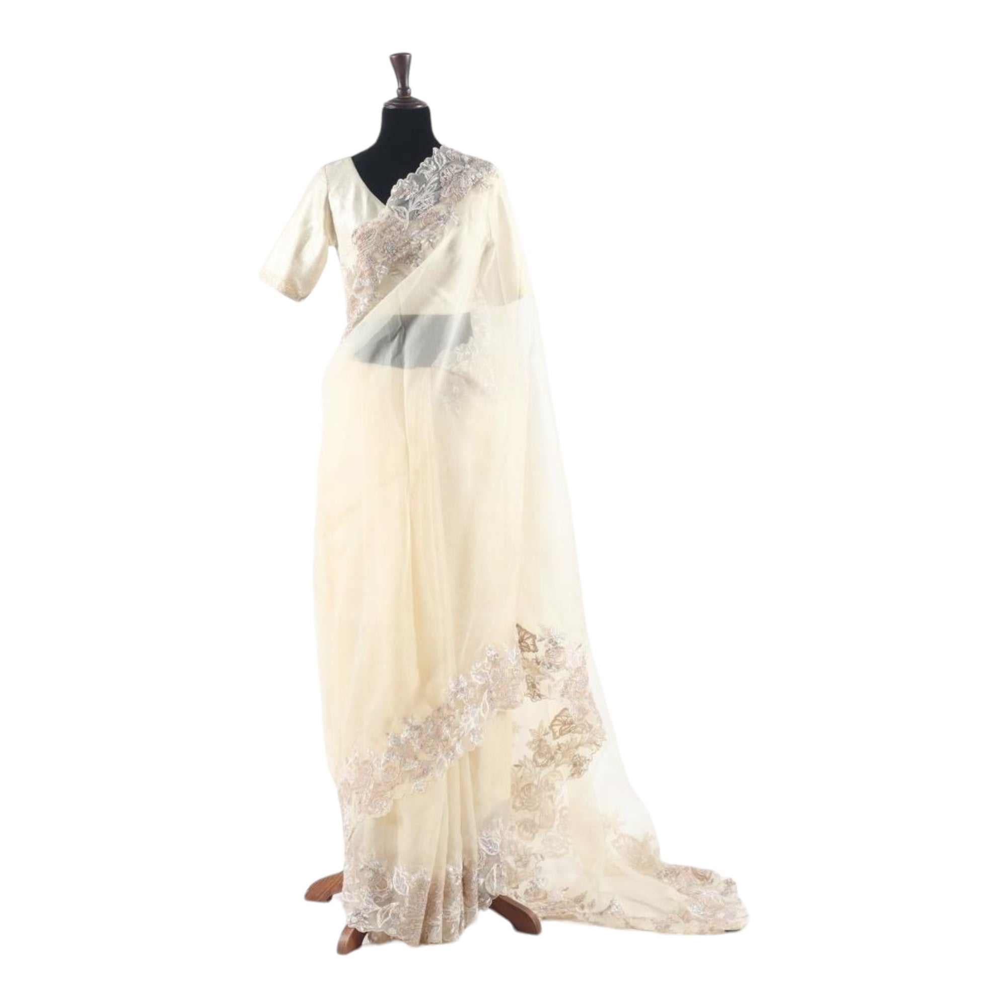 Shyamal & Bhumika White Saree