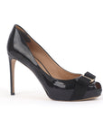 Patent Leather Vara Bow Peep Toe Pumps