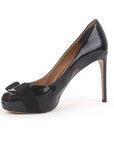 Patent Leather Vara Bow Peep Toe Pumps
