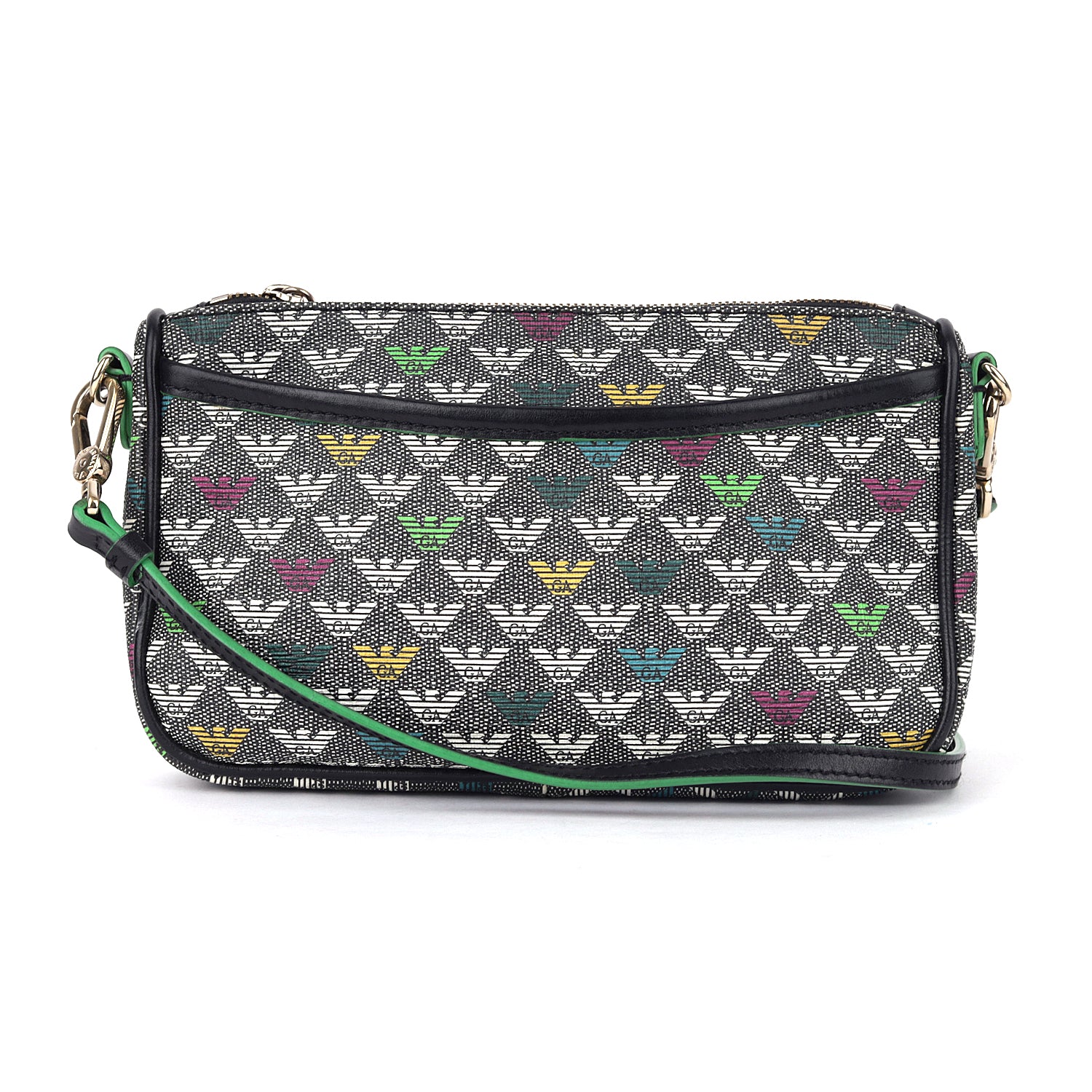 Emporio Armani Grey Multi-color Monogram Crossbody