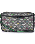 Emporio Armani Grey Multi-color Monogram Crossbody