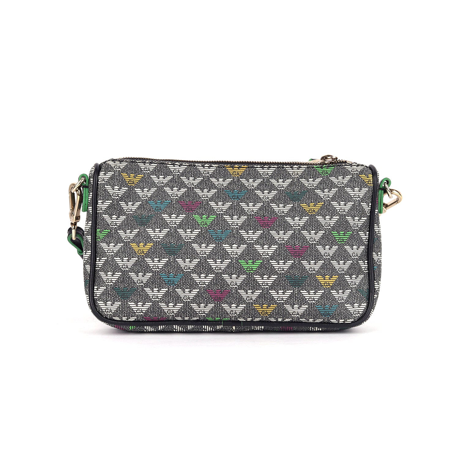 Emporio Armani Grey Multi-color Monogram Crossbody