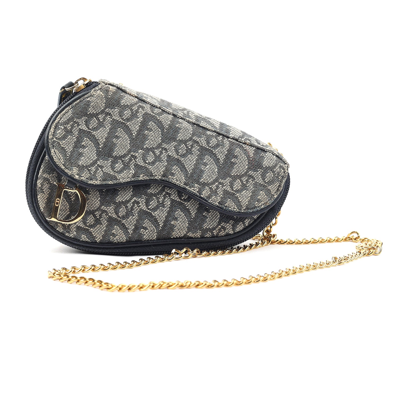Christian Dior Monogram Denim Saddle Bag
