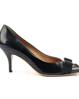 Patent Leather Vara Bow Peep Toe Pumps