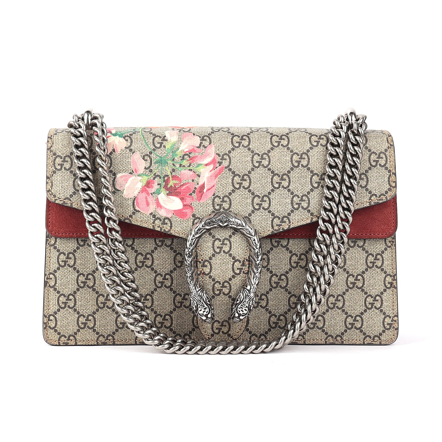 Gucci Supreme Canvas and Suede Blooms Dionysus Shoulder Bag