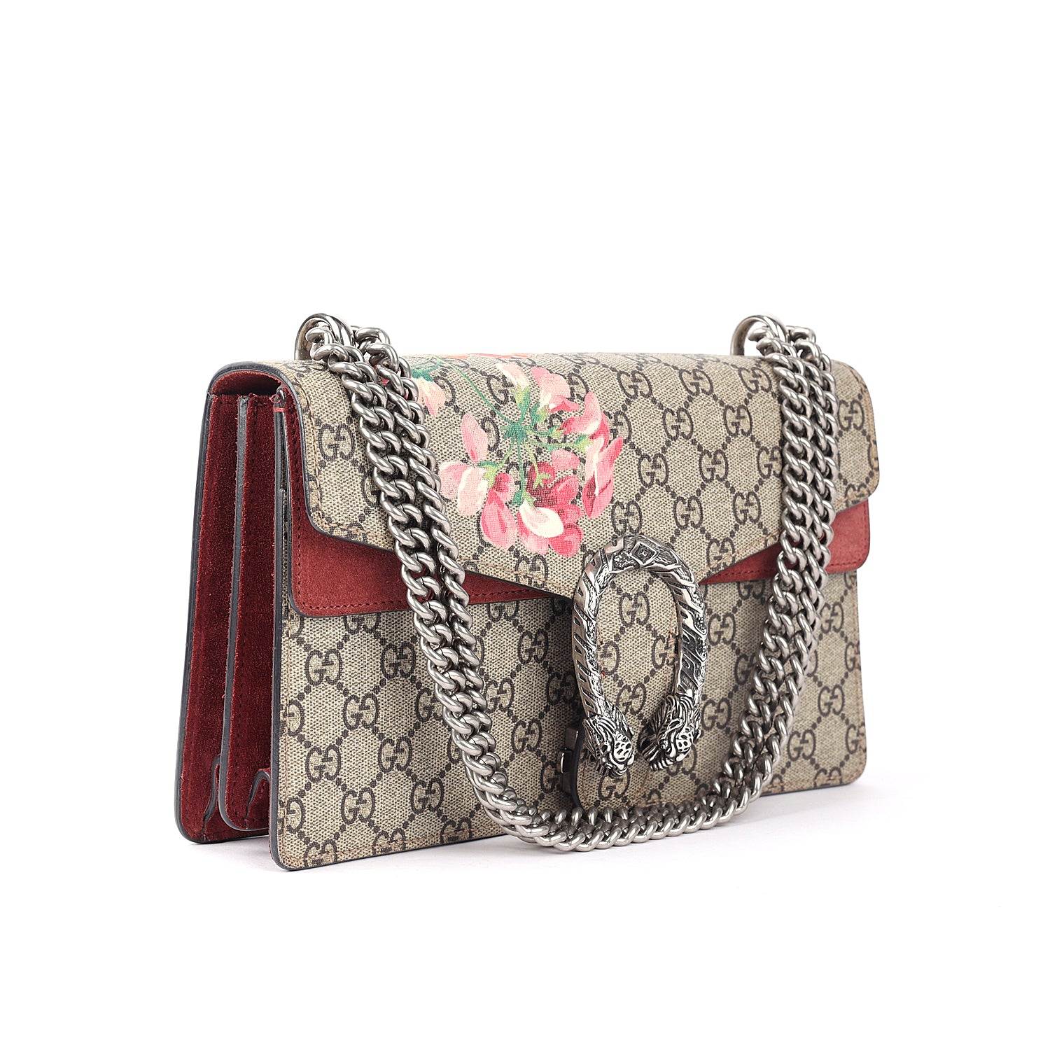 Gucci Supreme Canvas and Suede Blooms Dionysus Shoulder Bag