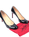 Christian Louboutin Black Patent Leather Simple Pumps Size 38.5