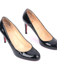Christian Louboutin Black Patent Leather Simple Pumps Size 38.5
