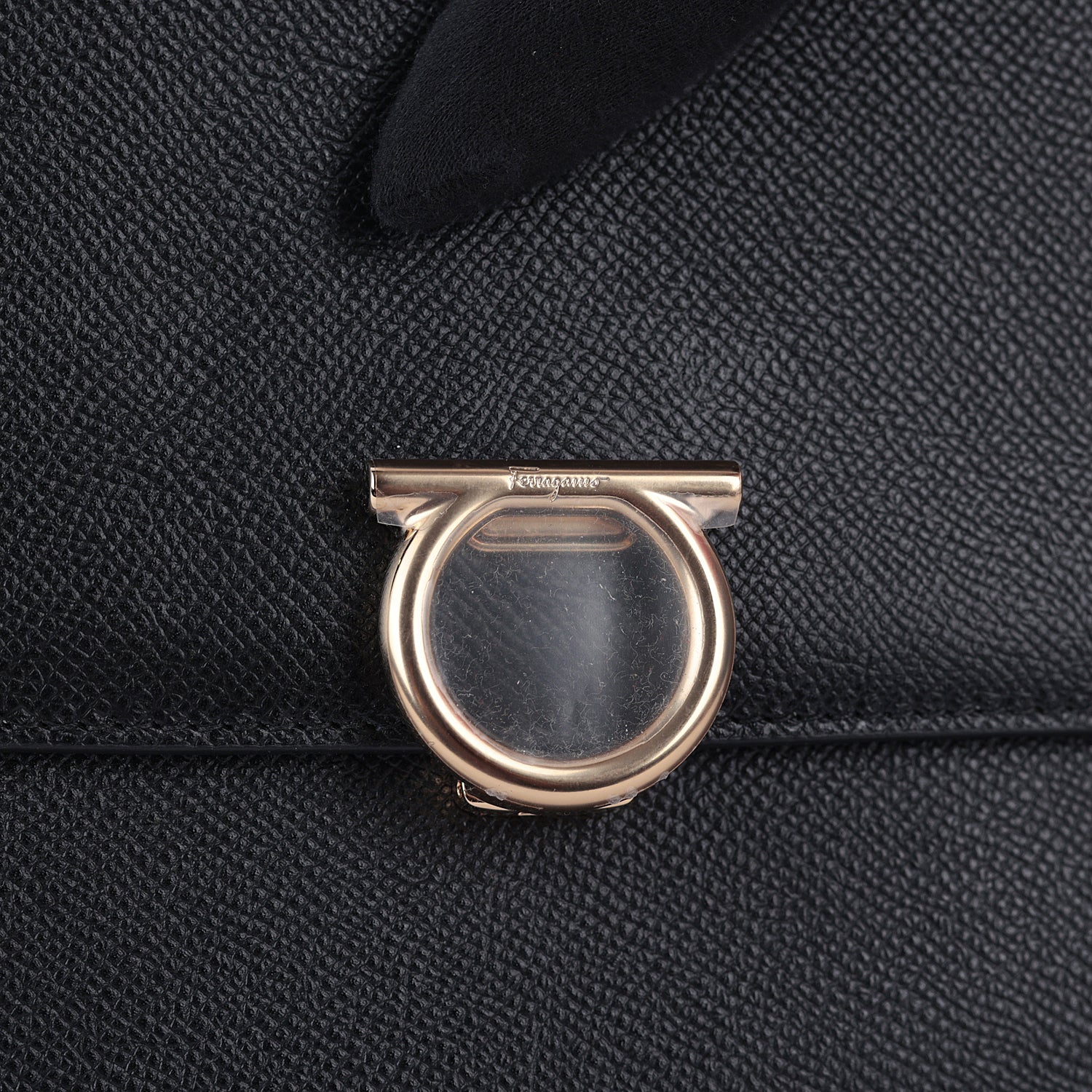 Salvatore Ferragamo Leather Gancini Messenger Bag
