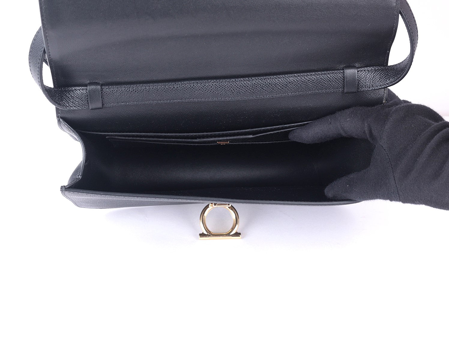 Salvatore Ferragamo Leather Gancini Messenger Bag