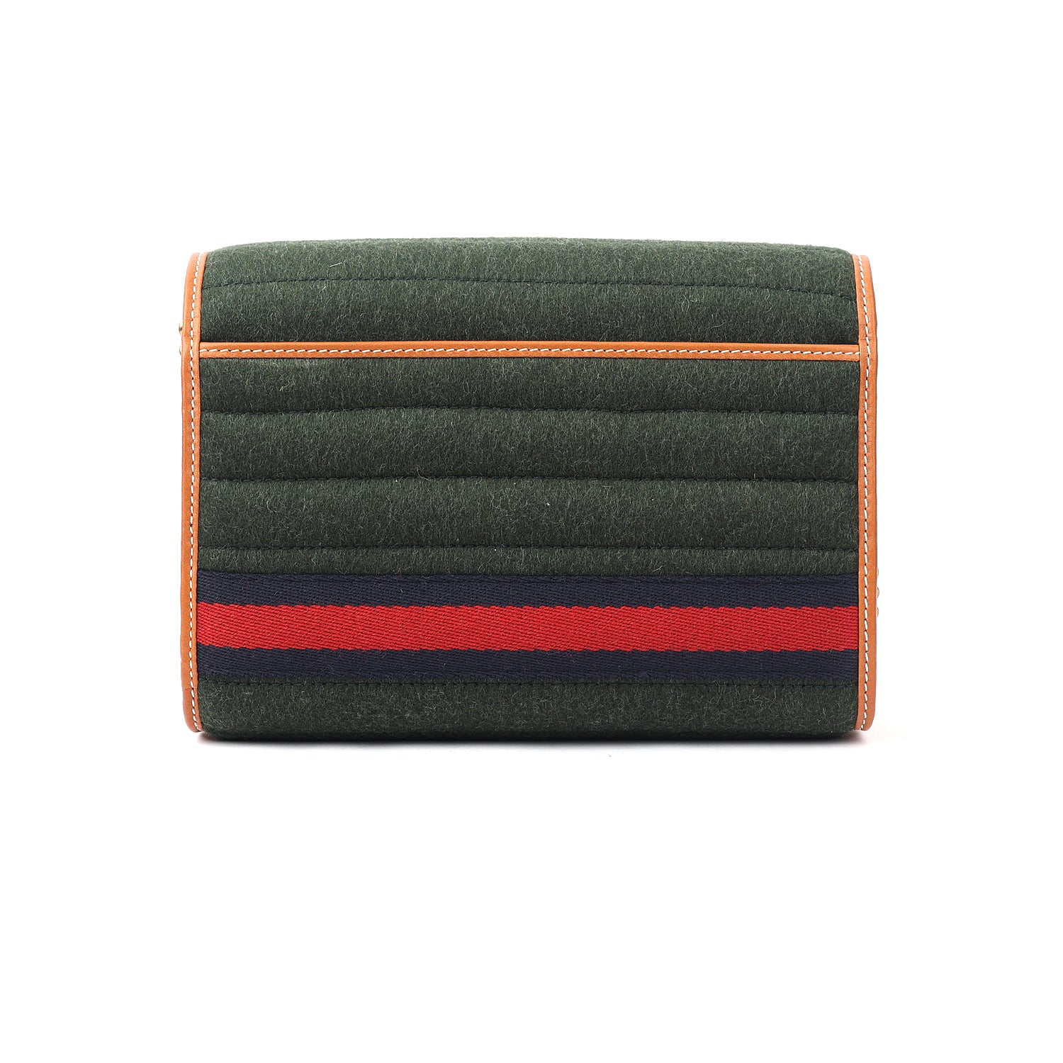 Gucci GG Marmont Striped Wool And Leather Shoulder Bag