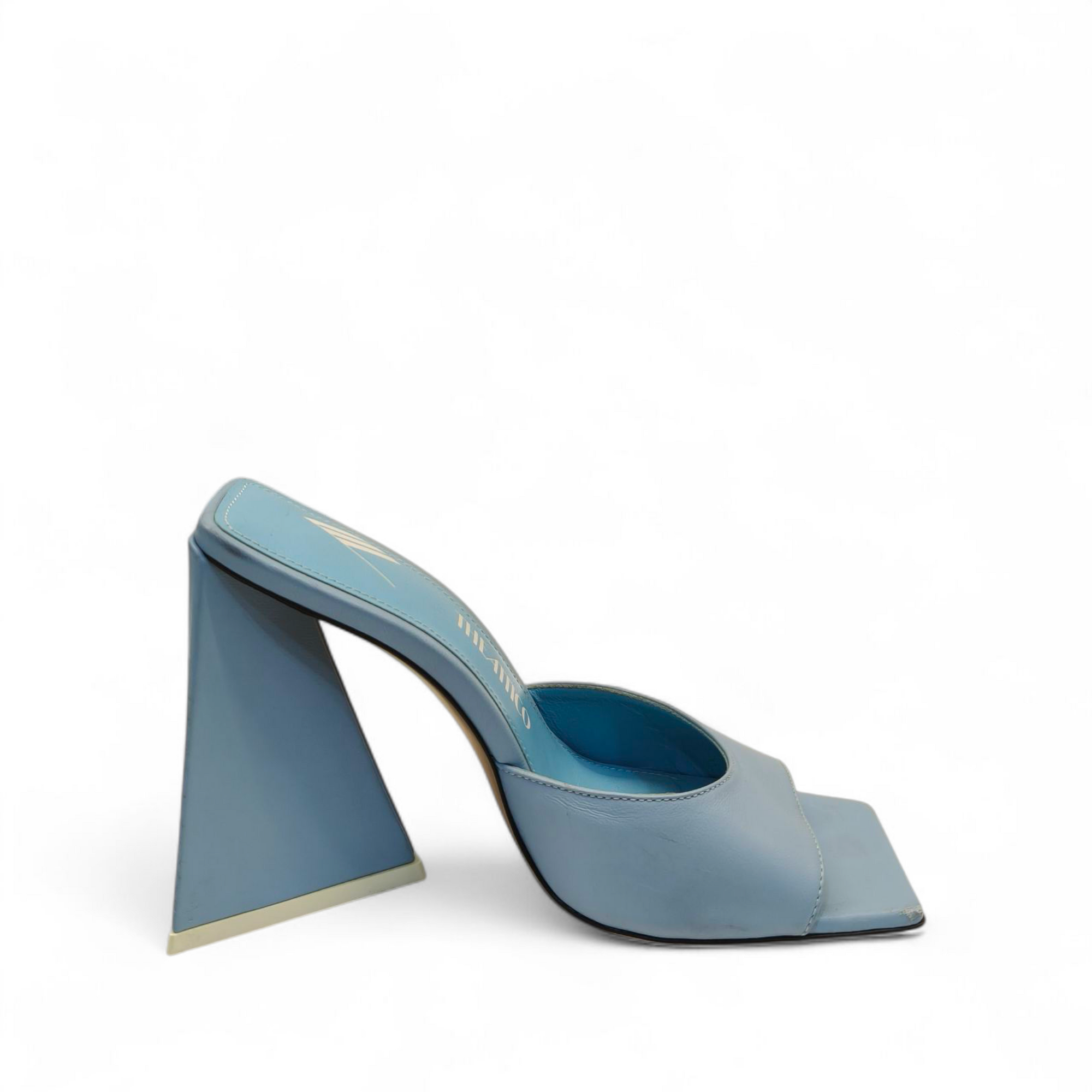 The Attico Sky Blue Leather Devon Open Toe Sandals - EU 36