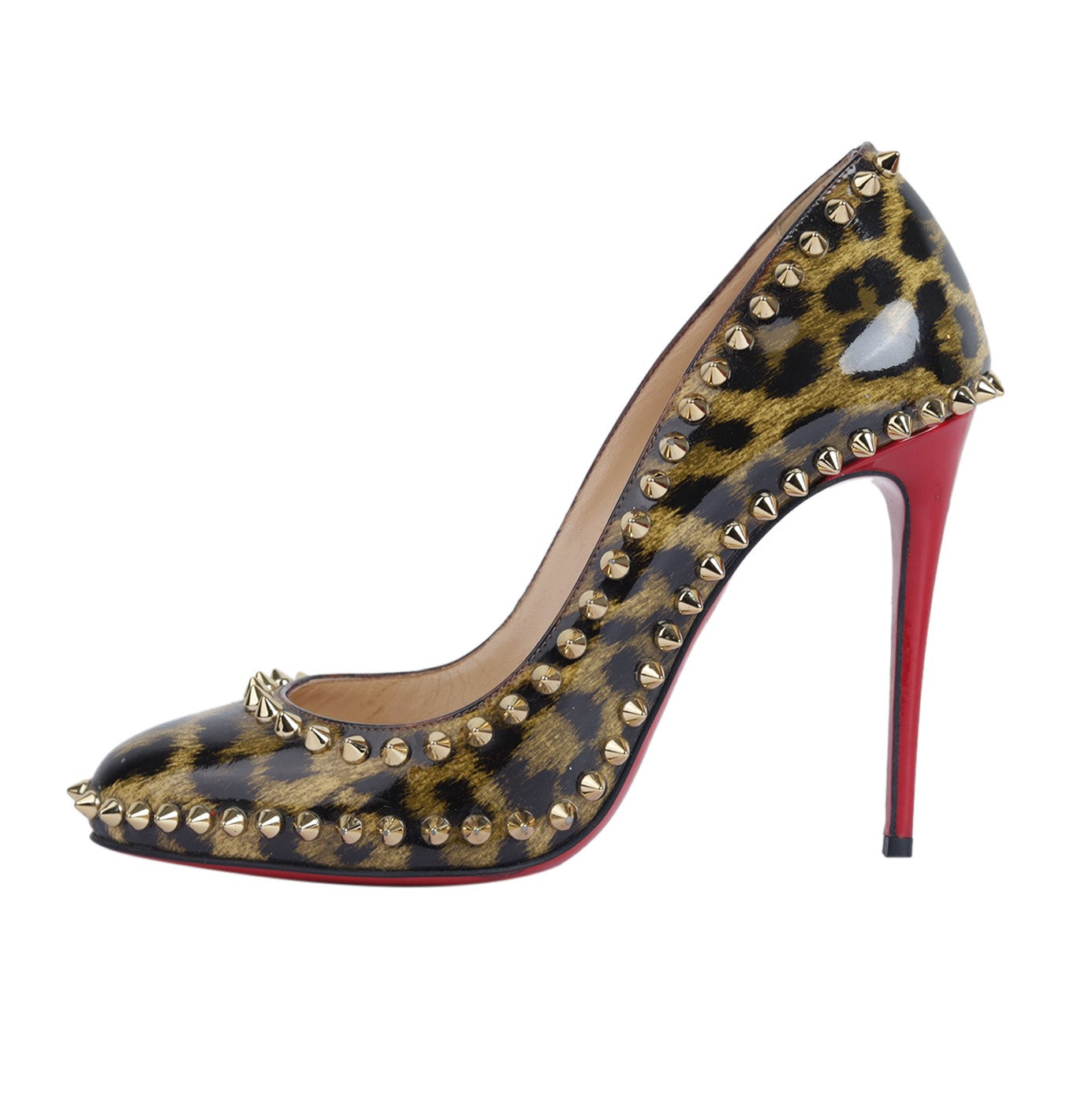 Christian Louboutin Patent Leather Leopard print leather Heels Size EU 37