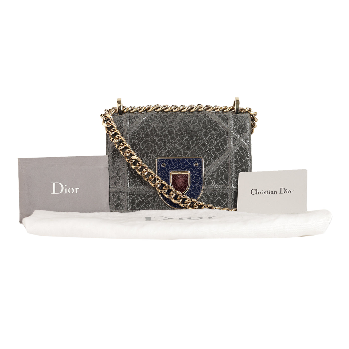 Dior Green Ceramic Effect Leather Diorama Club Shoulder Bag