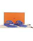 Hermes Rubber Womens Egerie Sandals 36 Bleu Outremer