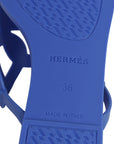 Hermes Rubber Womens Egerie Sandals 36 Bleu Outremer