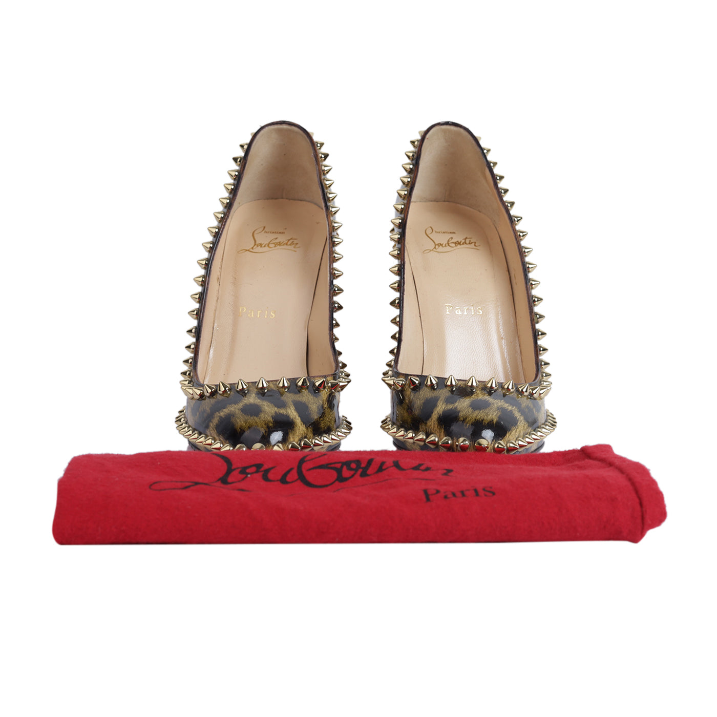 Christian Louboutin Patent Leather Leopard print leather Heels Size EU 37