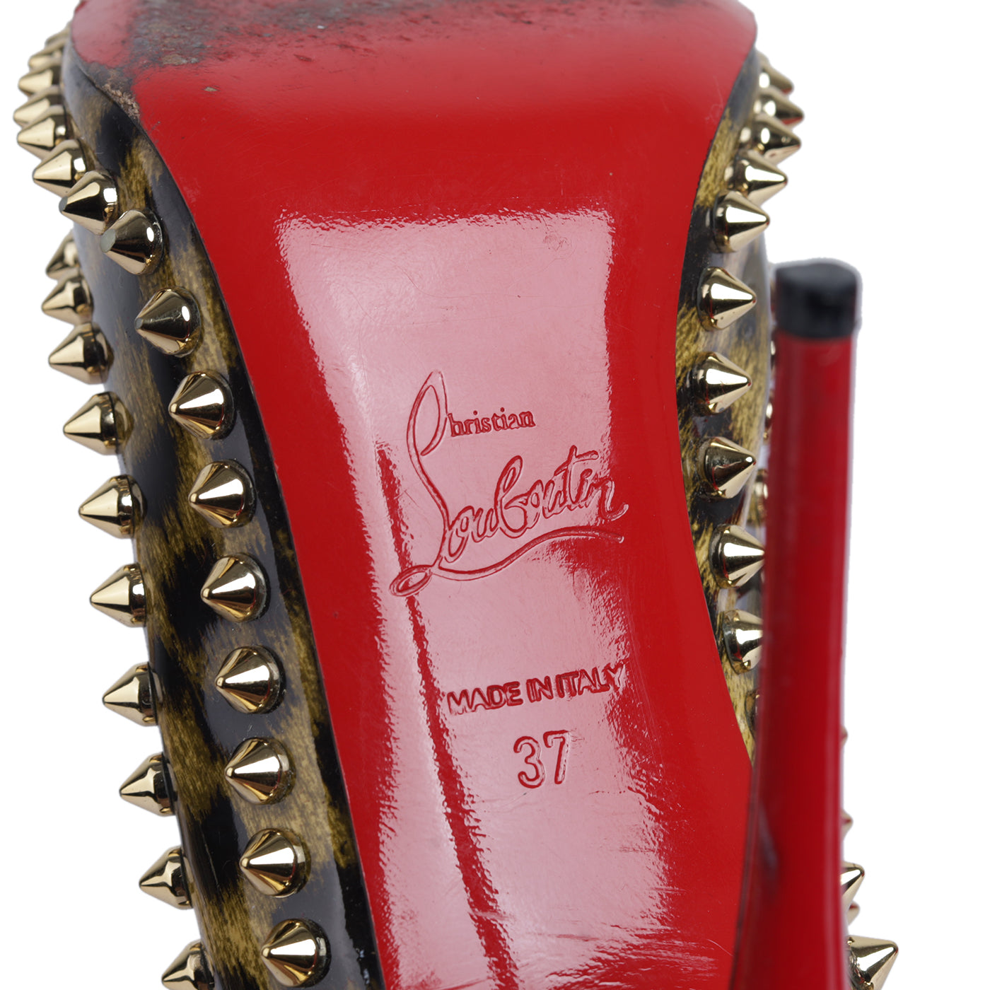 Christian Louboutin Patent Leather Leopard print leather Heels Size EU 37