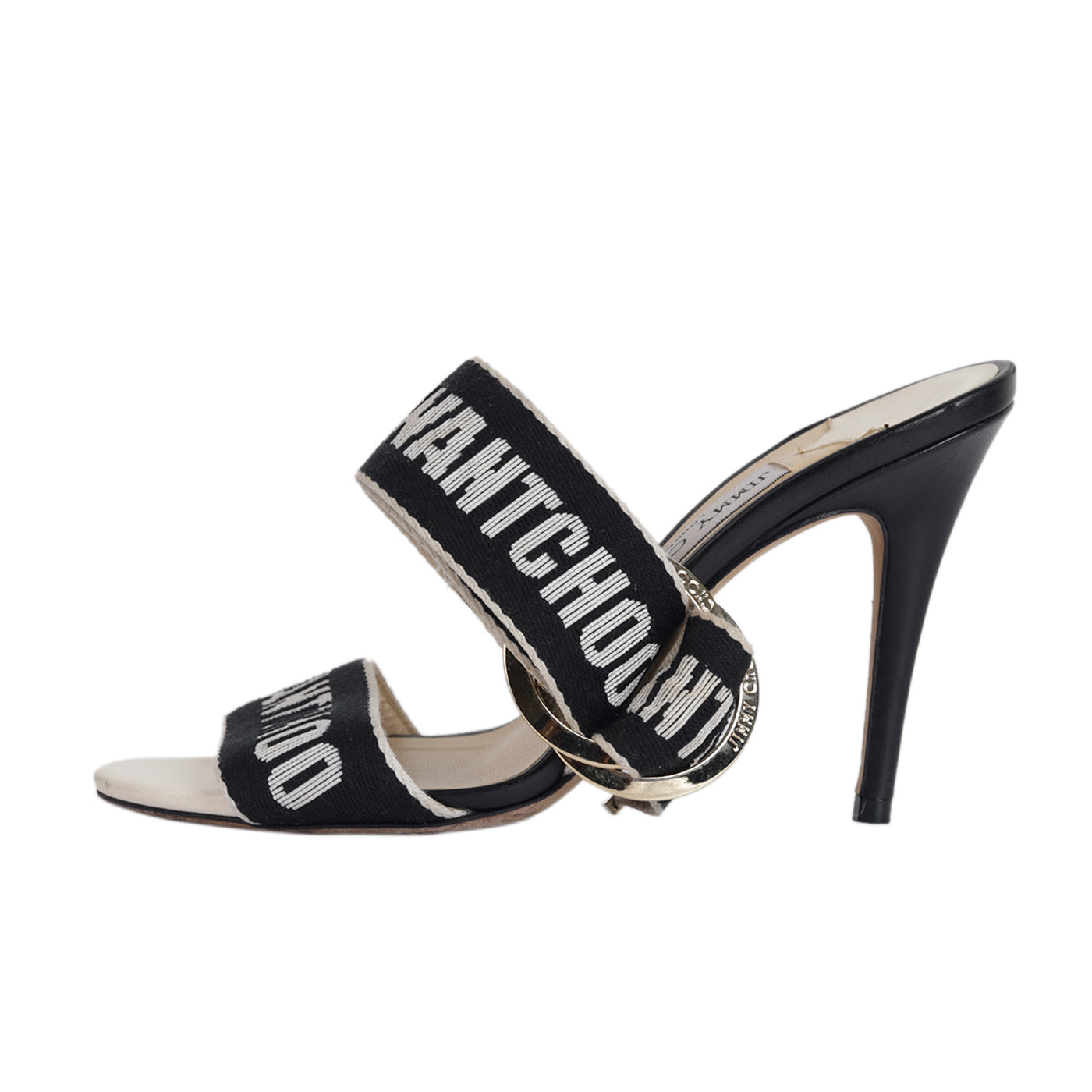 Jimmy Choo Web Bailey Logo Ankle Strap Sandals