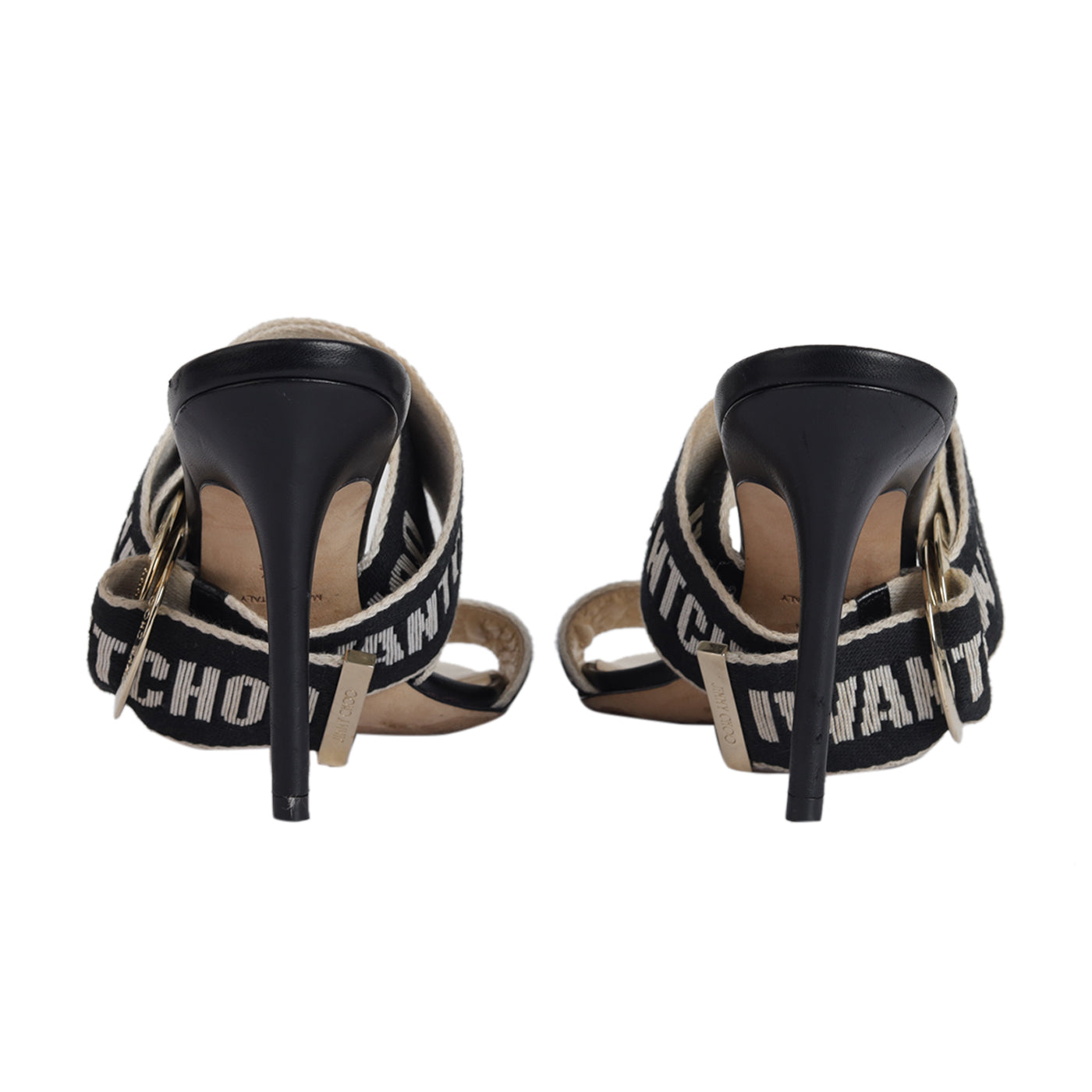 Jimmy Choo Web Bailey Logo Ankle Strap Sandals