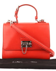 Dolce & Gabbana Red Lizard Embossed Leather Medium Miss Monica Bag